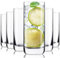 Iceten Highball Glasses Set of 6 | 380ML Clear | Lead Free Tall Glasses | Modern Highball Cocktail Juice Water Drinking Glassware Tumblers Set | Dishwasher Safe