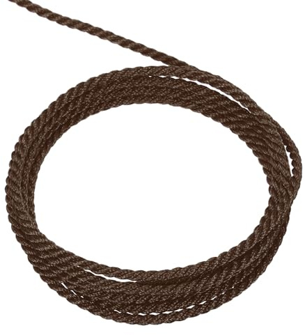 QUARKZMAN 11 Iarde Cordoncino Ritorto 1mm Treccia a 3 Fili Filo Marrone 10m