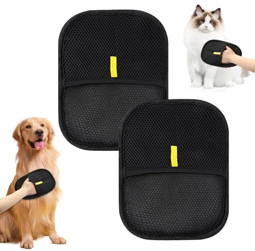 ARTGUTS 2 guantes quitapelos para mascotas, 21 x 17 cm, antiestáticos de doble cara, guantes de aseo para mascotas, reutilizables, para lavar gatos, perros, quitar el pelo, cuidado del pelaje