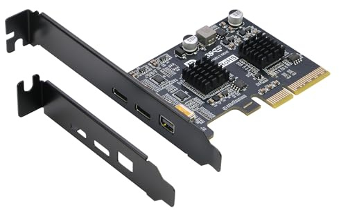 PCIe to USB C Expansion Card [10Gbps], RIITOP PCIe 3.0 x4 and Mini Displayport (Input) to USB 3.2 Gen2 Type-C 10Gbps Video Card