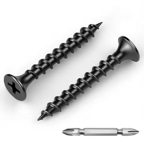 150PCS Black Oxide Drywall Screws with PH2 Driver | M4 x 30mm Self-Tapping Coarse Thread, Bugle Head|Rust-Resistant Carbon Steel for Metal & Wood Applications,Plasterboard Wood Construction