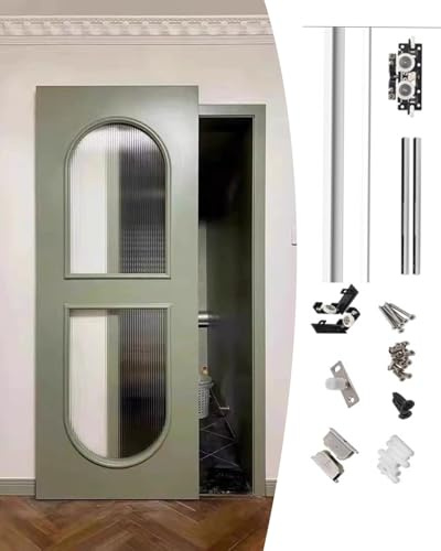 Kit de herrajes para puerta corredera con riel oculto y sistema de rodillos para una instalación suave de la puerta de granero
