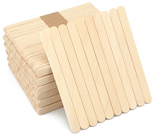 G2PLUS 300PCS Palos de Madera Palos de Helado Palitos de Madera Palitos De Madera Manualidades para Paletas Caseras, DIY Artesanías, Diseños Creativos (Color Primario)