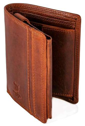 MATADOR Geldbörse Herren Leder Mit RFID Schutz - Portmonee, Brieftasche, Portemonnaie Vintage Braun