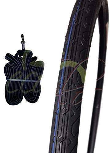 Pneu 1 Noir + 1 chambre à air pour vélo City Bike Vélo trekking 700 x 28 1 5/8 1/8 (32 – 622)
