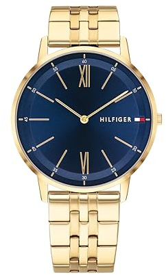 Tommy Hilfiger Orologio Analogico al Quarzo da Uomo con Cinturino in Acciaio Inossidabile di Colore Dorato - 1791513
