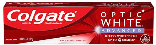 Colgate Optic White Advanced Teeth Whitening Toothpaste, Sparkling White - 4.5 oz