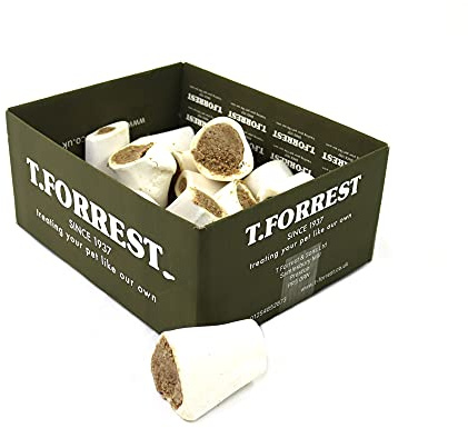 T.Forrest Air-Dried Chicken Filled Bones for Dogs 3 (15 Pack) - 100% Natural, Long Lasting, Grain Free, UK Made Dog Treats