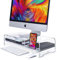 BEYGORM Acryl-Monitorständer, breit, 50,8 cm, 2-stöckig, Computer mit Stauraum, Schreibtisch-Organizer, Desktop-Drucker, Laptop, Aufbewahrungsregal, Bildschirmhalter, Handyhalter (transparent)