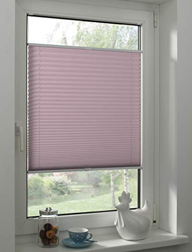 Sunpro24 Plissee auf Maß, Blickdichtes Faltrollo, Klemm-Montage, Sonnenschutzrollo, (B) 131-140 x (H) 141-150 cm, Rosa