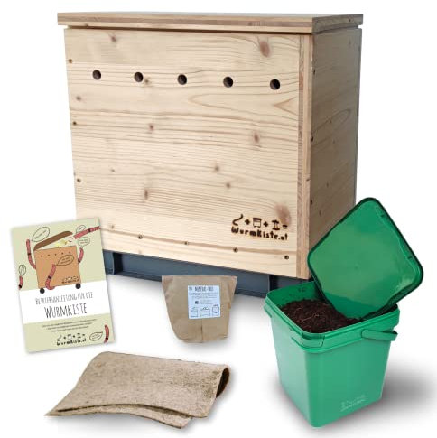 wurmkiste.at Mini Biomüll Komposter SB-Set mit 500 Wurmkiste Würmer
