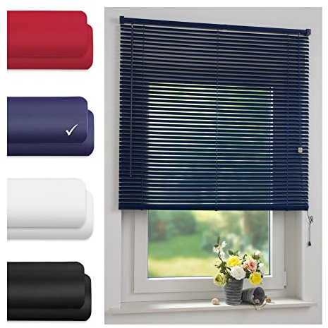 Liedeco Jalousie aus Kunststoff, 160 cm Länge, Kunststoff-Jalousie orientblau 70 cm breit