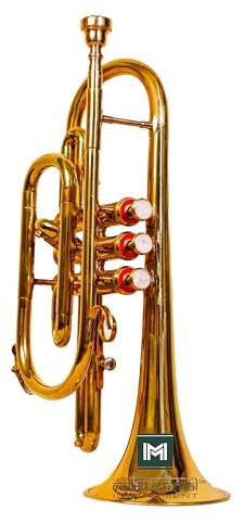 Kornetttrompete mit 3 Ventilen, Bb Pitch inkl. Mundstück und Tragetasche, goldfarben