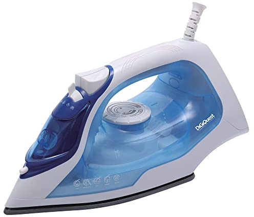 DIGIQUEST Ferro da stiro a vapore con piastra in acciaio Inox STEAMY STEEL S2, Vapore Regolabile, Serbatoio Trasparente 240ml, Tecnologia Antigoccia e Anticalcare