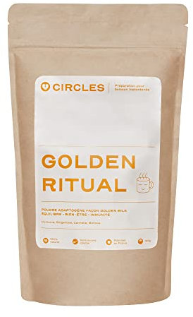 Circles GOLDEN RITUAL – Boisson en poudre naturelle | Curcuma, Gingembre, Maitake, Cannelle | Énergie, digestion & bien-être – 100 g (GOLDEN RITUAL NEW PAK – MÊME FORMULE)
