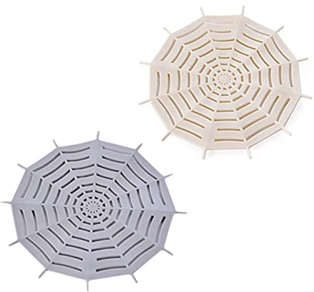 DOITOOL 2pezzi Filtri Per Lavello Trp Setaccio Drenante Per e Bagno Antiblocco Per Scarico Design Ventosa Colore Grigio
