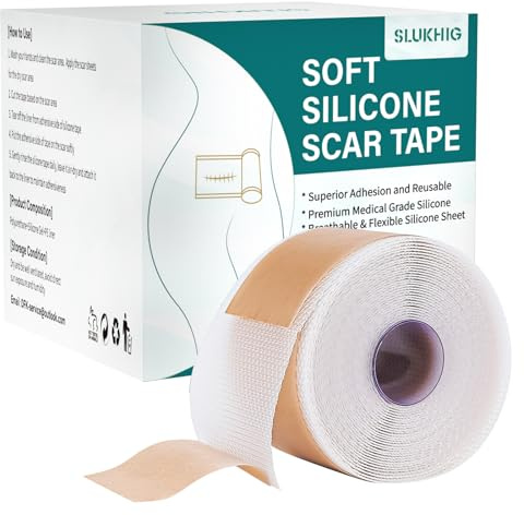 Silicone Scar Sheets (1.6x 158 Roll-4M), Silicone Scar Tape for Scar Removal Treatment, Reusable Silicone Scar Strips for C-Section, Keloid, Burn, Acne, Surgical Scars