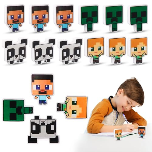 Fzyisw 12 Stück Radiergummi 1.9 in × 1.5 in Radierer Videospiel Party Mitgebsel, Radiergummi Kindergeburtstag Gastgeschenke, Gamer Thema Party Mitgebsel für Jungen, Spiele Party Geschenke Mitbringsel