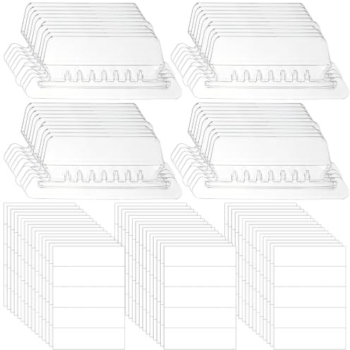 Aramanara 200Set Clear Suspension File Tab with Repositionable Label Insert