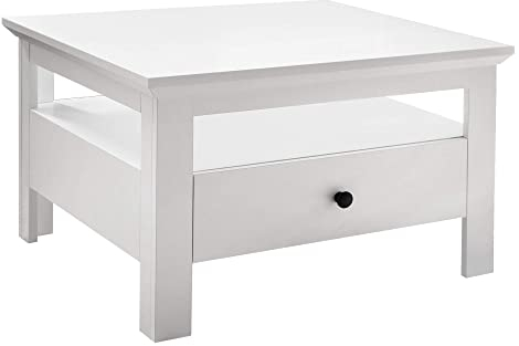 trendteam smart living - Universal - Couchtisch - Weiß Matt - Wohnzimmertisch mit Vollauszug Schublade - (BxHxT) 110 x 47 x 65 cm - Sofatisch mit zusätzlicher großer Ablagefläche