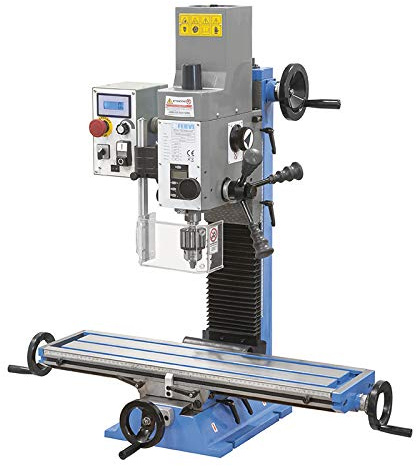Trapano fresa da banco ad ingranaggi FERVI T061A con illuminazione visualizzatore di giri