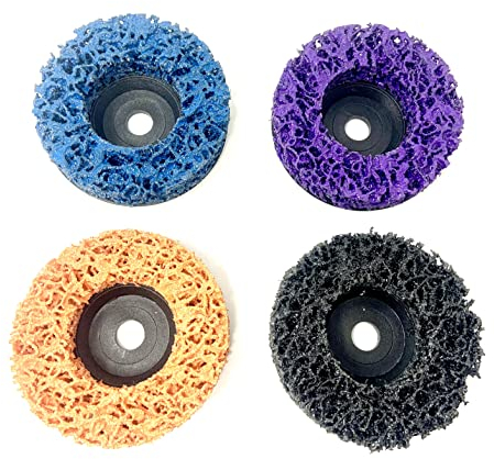 WELLERWERKZEUGE | 4er Set CSD Scheiben Grobreinigungsscheibe Schleifscheibe passend für mini akku Winkelschleifer wie Bosch GWS 12 10,8 76x10mm