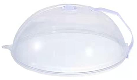 BSTCAR Ø27cm Cubierta de Microondas con Asa, Microondas Transparente Protector de Salpicaduras/Tapa, Microondas Cubierta de Alimentos, para la Protección contra Salpicaduras/Protección(Transparente)