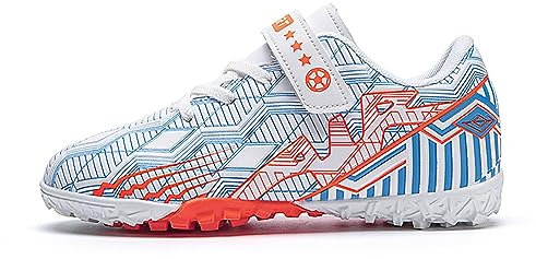 Hsnava Children's Football Sneakers Toddler Soccer Boots Astro Turf Training Shoes Orange TF 11UK