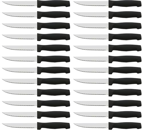 CUPERINOX coltelli carne da tavola | coltelli per carne | coltello bistecca | coltelli da bistecca | 24 pezzi | Lama segata | Acciaio inossidabile