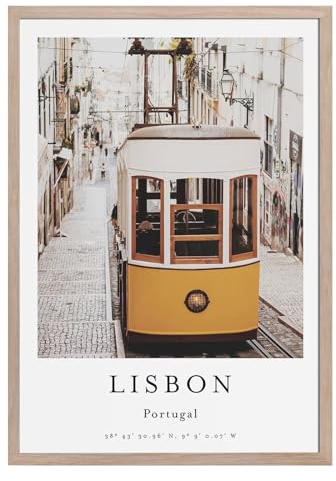 NESCL Bilderrahmen für DIN A3 30 x 42 cm Natur Holz Eiche Dünner Rahmen | Posterrahmen Groß Collage | Frontabdeckung aus gehärtetem Glas Picture Frame 29,7 x 42cm 1 Packung