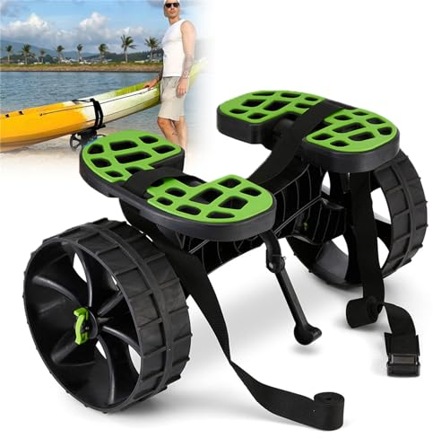 Lnlscle Kajak-Wagenwagen, Kanu-Bootsträger mit Universalrädern und verstellbaren Riemen, robuste Strandwagen-Anhängerausrüstung zum Angeln von Surfbrettern, Ständer