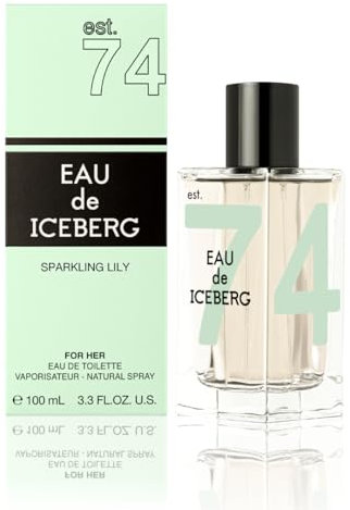EAU de ICEBERG Sparkling Lily – Eau de Toilette 100 ml, Blumiger Zitrusduft für Frauen, Zeitloses, Viereckiges Glasflaschendesign, für Frauen mit Zeitgenössischer Weiblichkeit