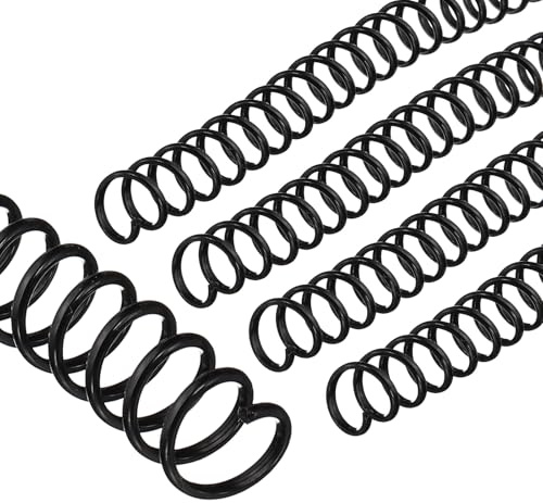 PATIKIL 10mm(3/8) Plastic Spiral Binding Coils, 50 Pcs Binding Spirals 75 Sheet Capacity 4:1 Pitch Binding Spirals for Binding Paper Sheets, Black