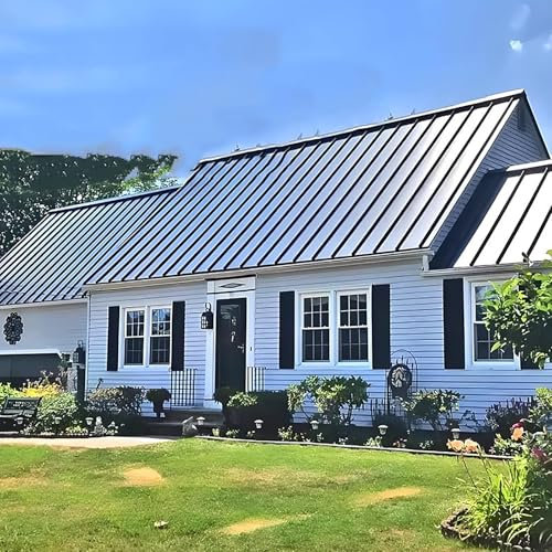 Elitix Trapezblech Aluminium-Dachdämmplatten, Gewellte Dachplatten, Dekorative Deckenverkleidung für Gewächshäuser, wasserdichte Pergola-Dachplatten(6pc,L 110cm(3.6ft))