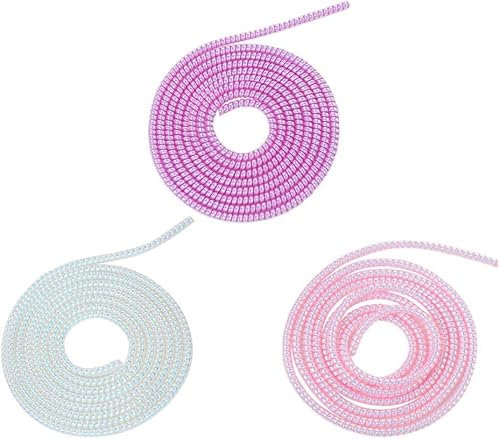 3Pcs Multicolored Cable Protector,1.55M Spiral Data Cable Protective Sleeve,Flexible Cable Wire Protector,Cable Sleeves for Phone Charge Cable, USB Data Cable Accessories