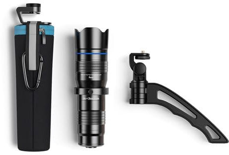 Objectif Téléphoto Zoom 20-40X pour Smartphone, Aluminium Multicouche avec Mise au Point et Zoom Rotatifs, Compatible 99% Téléphones, Idéal Observation Animaux Voyage Camping, Sa