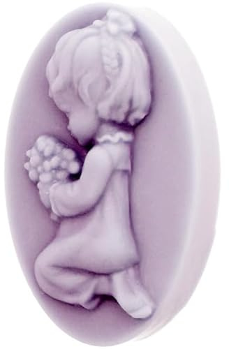 Molde De Silicona Para Jabones Comunión Niña | Ovalado 4,5x7,5cm | Resistente y Flexible | Ideal Para Detalles Comunión | Incluye Figura en Relieve | Fácil y Espectacular Resultado