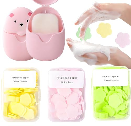 NoraGlaze Portable Soap Sheets 230 Pcs – Travel Hand Washing Paper, Mini Disposable Soap Leaves, Instant Dissolving Pocket for Camping, Hiking, Outdoor & Daily Use, Safe for Adults & Kids