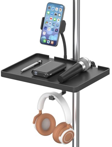 Soporte funcional para micrófono con soporte ajustable para teléfono móvil, soporte para micrófono de 8,7 x 6,5 pulgadas, soporte para micrófono, soporte de música, accesorio para streaming en directo