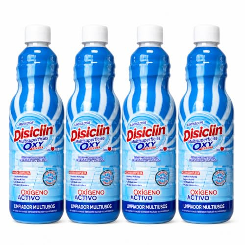 Disclin Oxígeno Activo Limpiador Multisuperficies Concentrado 1L | Pack 4 Unidades | pH Neutro | Sin Lejía | Higiene Total | RASMACOR