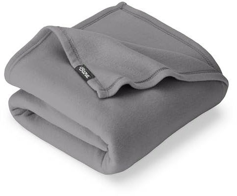 Bare Home Polar Fleece Blanket - Extra Long - Grey - Warm & Cozy - Premium Fleece Throw for Bed, Sofa, Camping, Travel and Cold Nights - Lightweight Blanket (Twin/Twin XL, Grey)