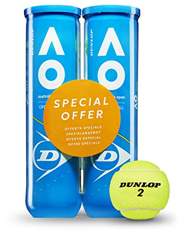 Dunlop Tennisball Australian Open - für Sand, Hartplatz und Rasen (2x4 Bi-Pack)