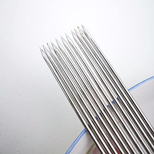 Brochetas de barbacoa de 35 cm y 3 mm duraderas Brocheta de barbacoa de acero inoxidable antiadherente + Tubo Palos de aguja de metal reutilizables para parrilla para barbacoa de jardín al aire libr