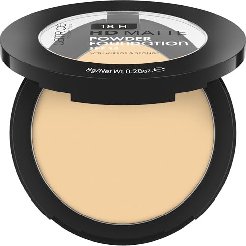 Catrice Cosmetics 18H Hd Matte Fondotinta in Polvere, Lunga Durata, Opacizzante, Coprenza, Opaca, 8 g