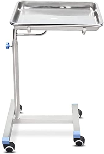 LUCEAE Salon Trolleys,Höhenverstellbarer Wagen aus Edelstahl mit abnehmbarem Instrumententablett und Rädern, für Personal Care Medical Doctor Tattoo Spa Salon Equipment (Size : A)