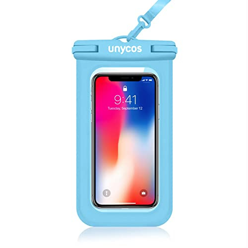 unycos - Funda para Móvil Impermeable IPX8 Universal, Sumergible con Correa para Colgar, Bolsa Estanca, iPhone 16 15 14 13 Air/Mini/Pro MAX, Xiaomi 14 13, Galaxy S24 S23 S22, Sony hasta 6,9 (Azul)