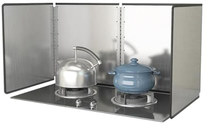 Protector Pared Antisalpicaduras Cocina, Protector Salpicaduras Cocina Plegable para Estufas y Sartenes Acero Inoxidable Fácil de Limpiar