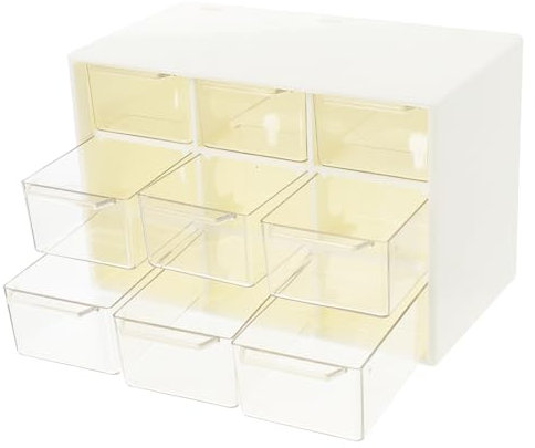 DEARMAMY Scatola Portaoggetti con Cassetto Antipolvere per Cosmetici Organizer Scrivania Multifunzionale per Casa e Ufficio Design Compatto e Spazioso Facile