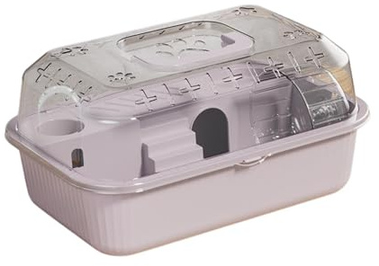 Sharplace Cage à Hamster, Habitat pour Hamster avec poignée, avec Roue de Course, Cage de Transport pour Animal Domestique pour Cochon d'Inde, Rat, Gris Ciel Coud