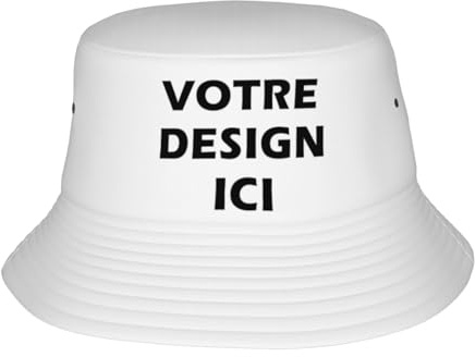 ROHBVMN Casquette Personnalisable Bob personnalisée Chapeau de Pêcheur personnalisé – Casquettes Votre Propre Casquette, Chapeau de Soleil en Coton Anti-UV personnalisée en Gros pour Hommes & Femmes